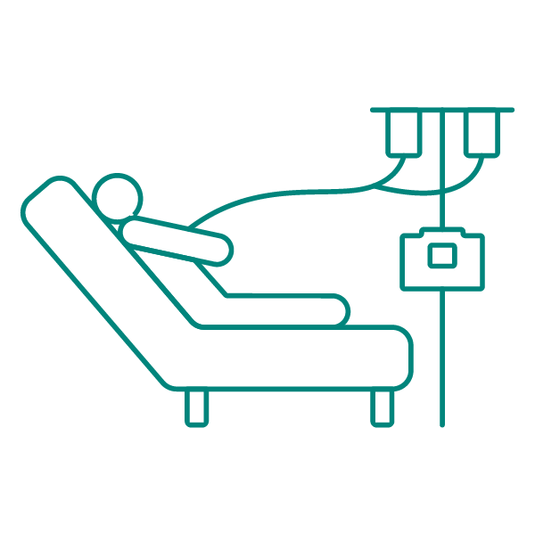 Icona omino fa chemioterapia 