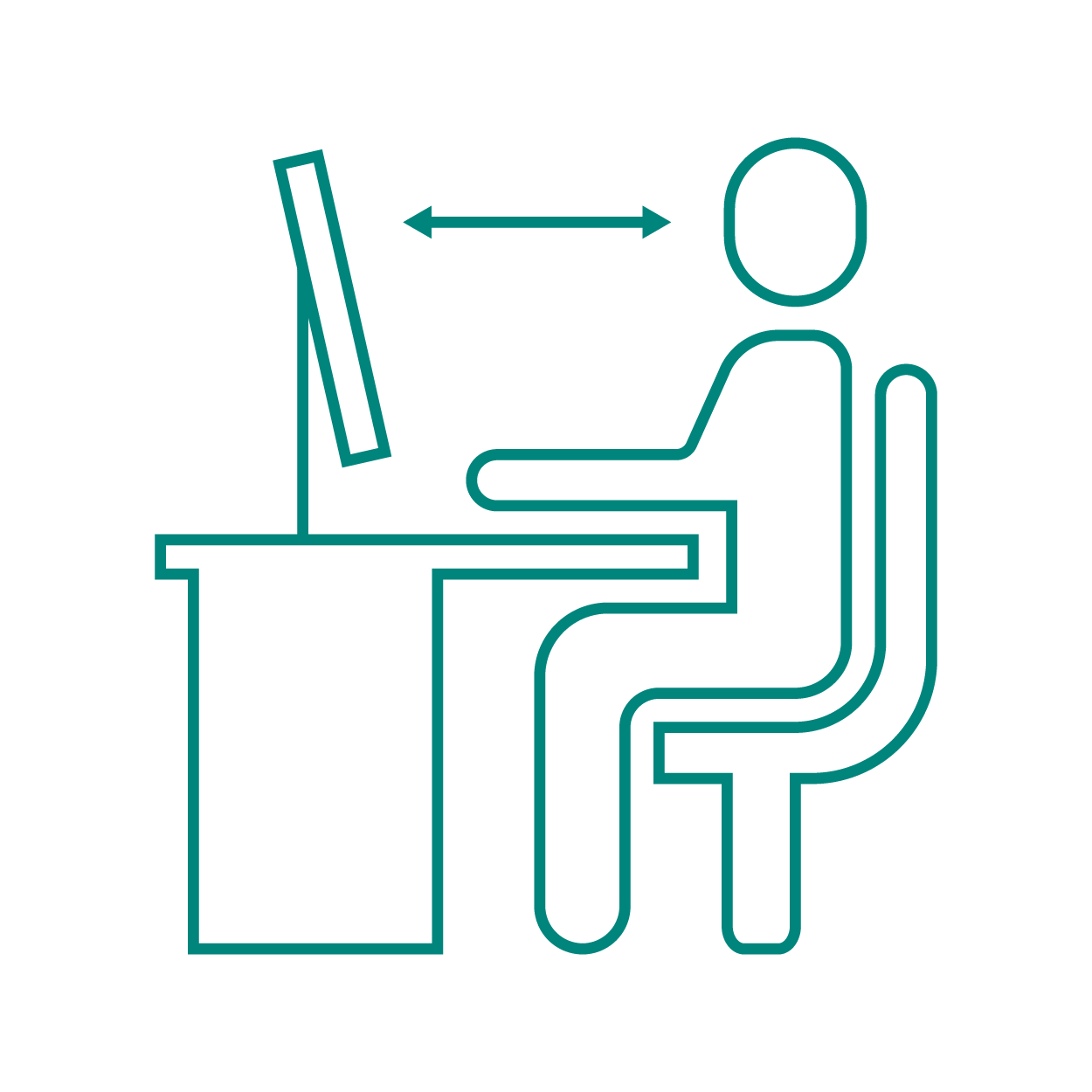 Icona persona seduta davanti al pc