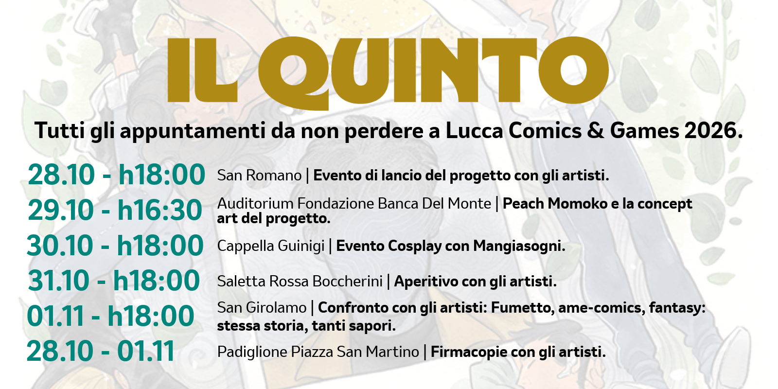 Programma Lucca Comics